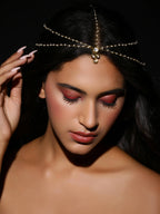Gold-Polished Kundan Head Jewellery - Ruby Raang | Grocsy