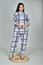 Morchari Digital Print Semi Muslin Co-Ord Set Top & Trouser-Multicolor | Grocsy