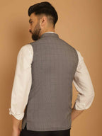Even Apparels Nehru Jacket With Welt Pockets - Grey | Grocsy