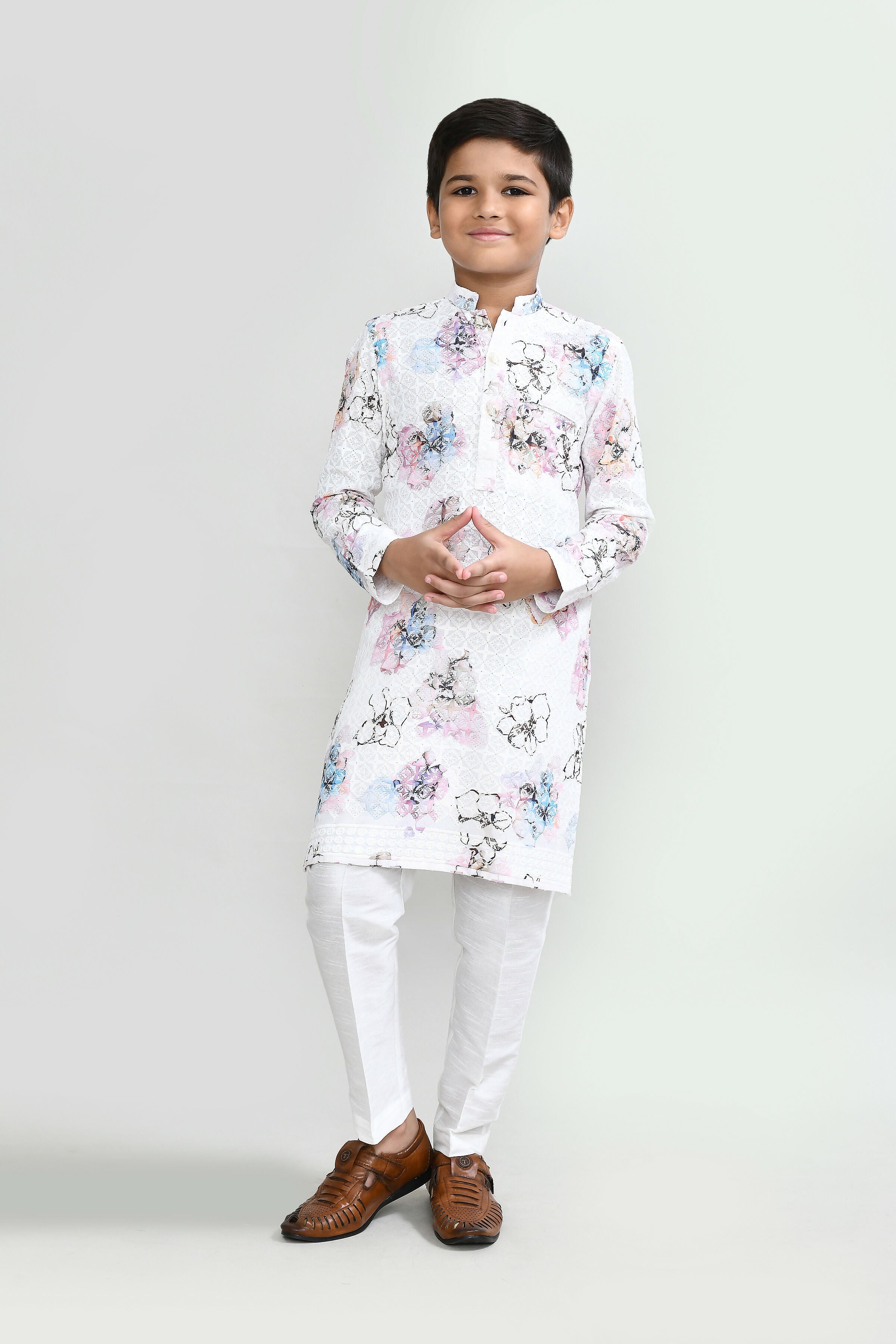 Joban Fashion Cotton White Kurta With Straight Fit Pant | Grocsy