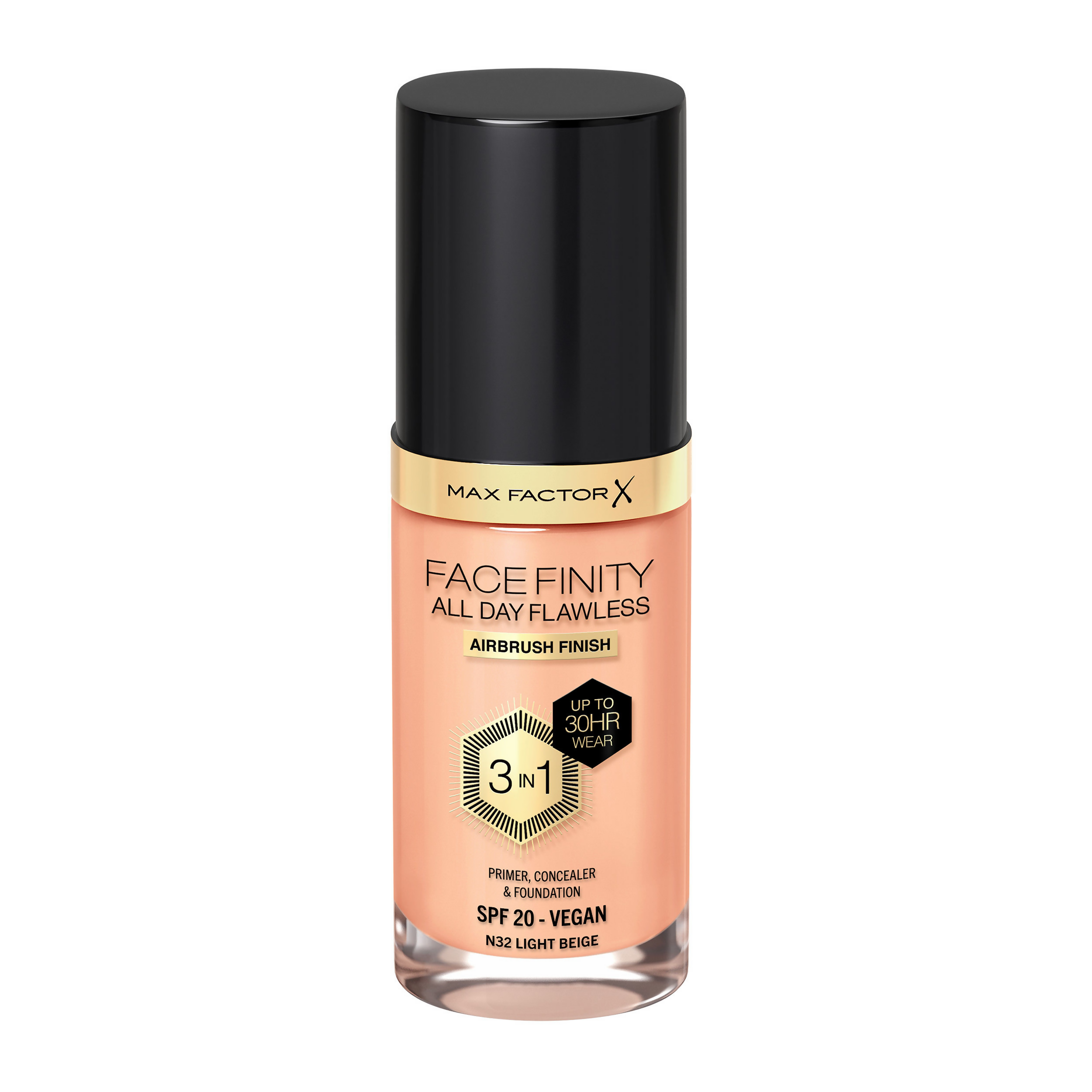 Max Factor Face Finity All Day Flawless 3 In 1 Foundation - Light Beige | Grocsy