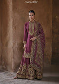 Anaita Purple Silk Readymade Palazzo Suit with Swarovski Work | Grocsy
