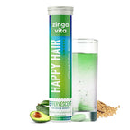Zingavita Happy Hair Biotin Effervescent Tablets (Green Apple Flavor) Sugar Free | Grocsy