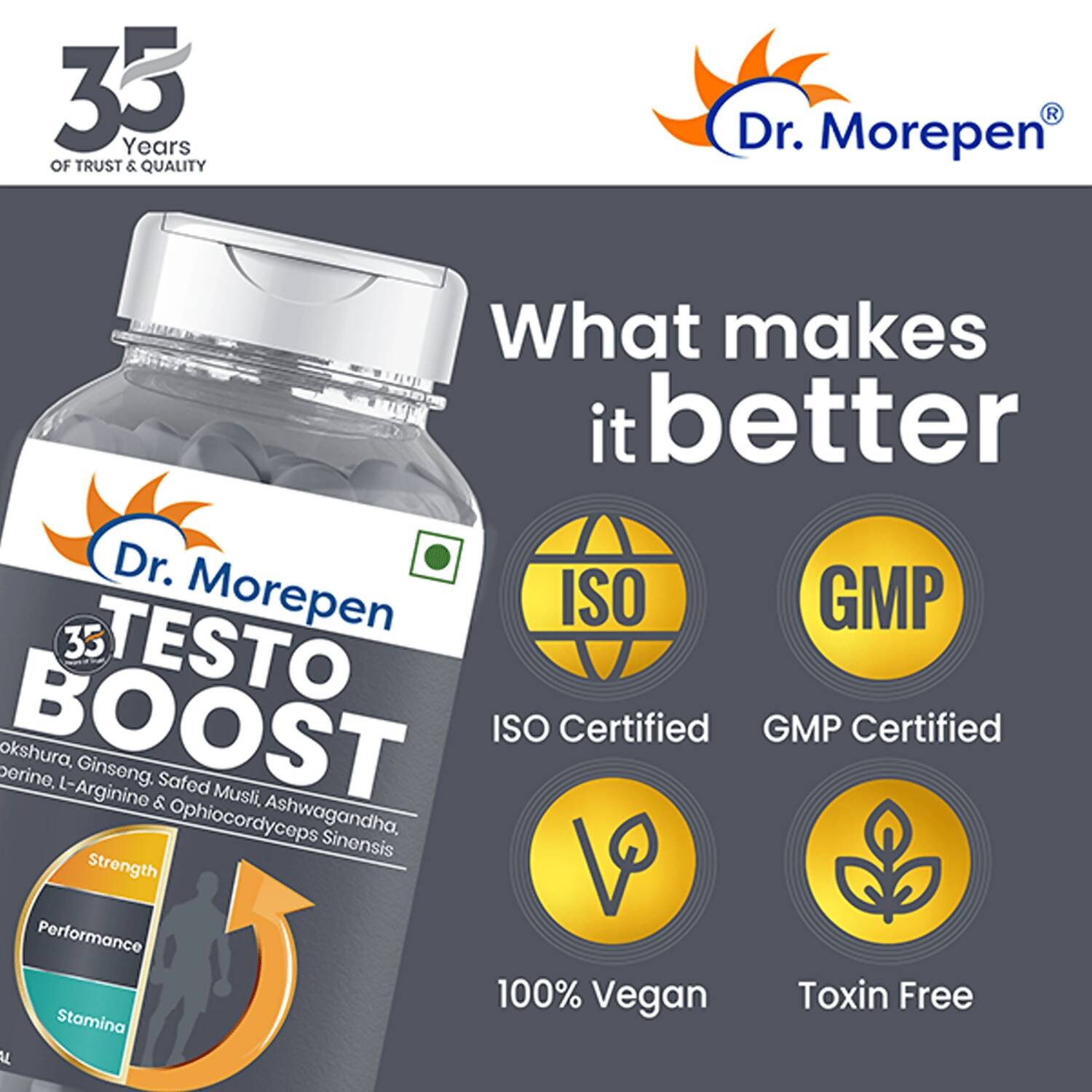 Dr. Morepen Testo Boost and Multivitamin Men Tablets Combo | Grocsy