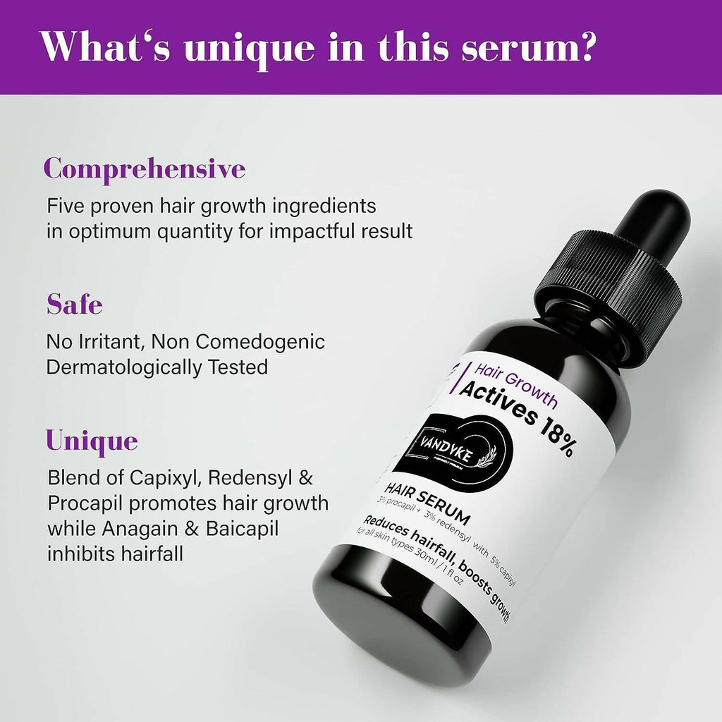 Vandyke Hair Growth Actives 18% Hair Serum | Grocsy
