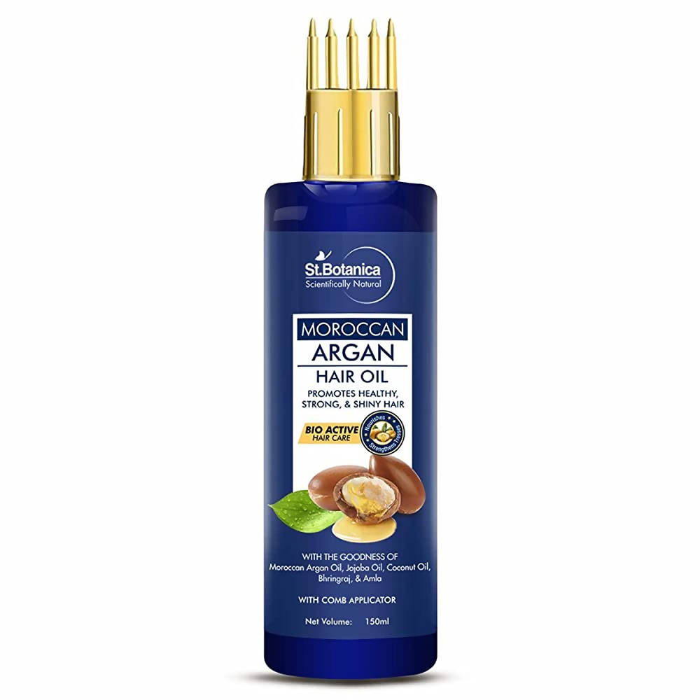 St.Botanica Moroccan Argan Hair Oil With Comb Applicator | Grocsy