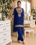 KC New Georgette Short Salwar Kameez Pakistani Style Navy Blue | Grocsy