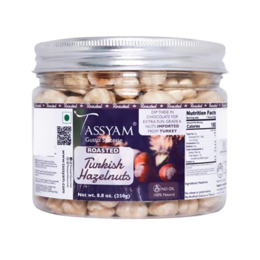 Tassyam Organics Deep Roasted Turkish Hazelnuts | Grocsy