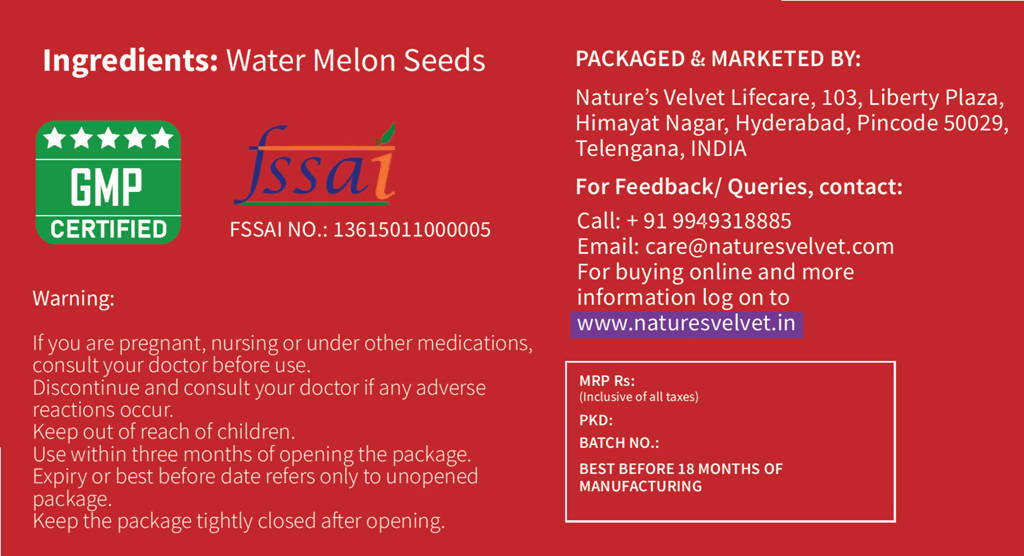 Nature's Velvet Raw Premium Watermelon Seeds | Grocsy