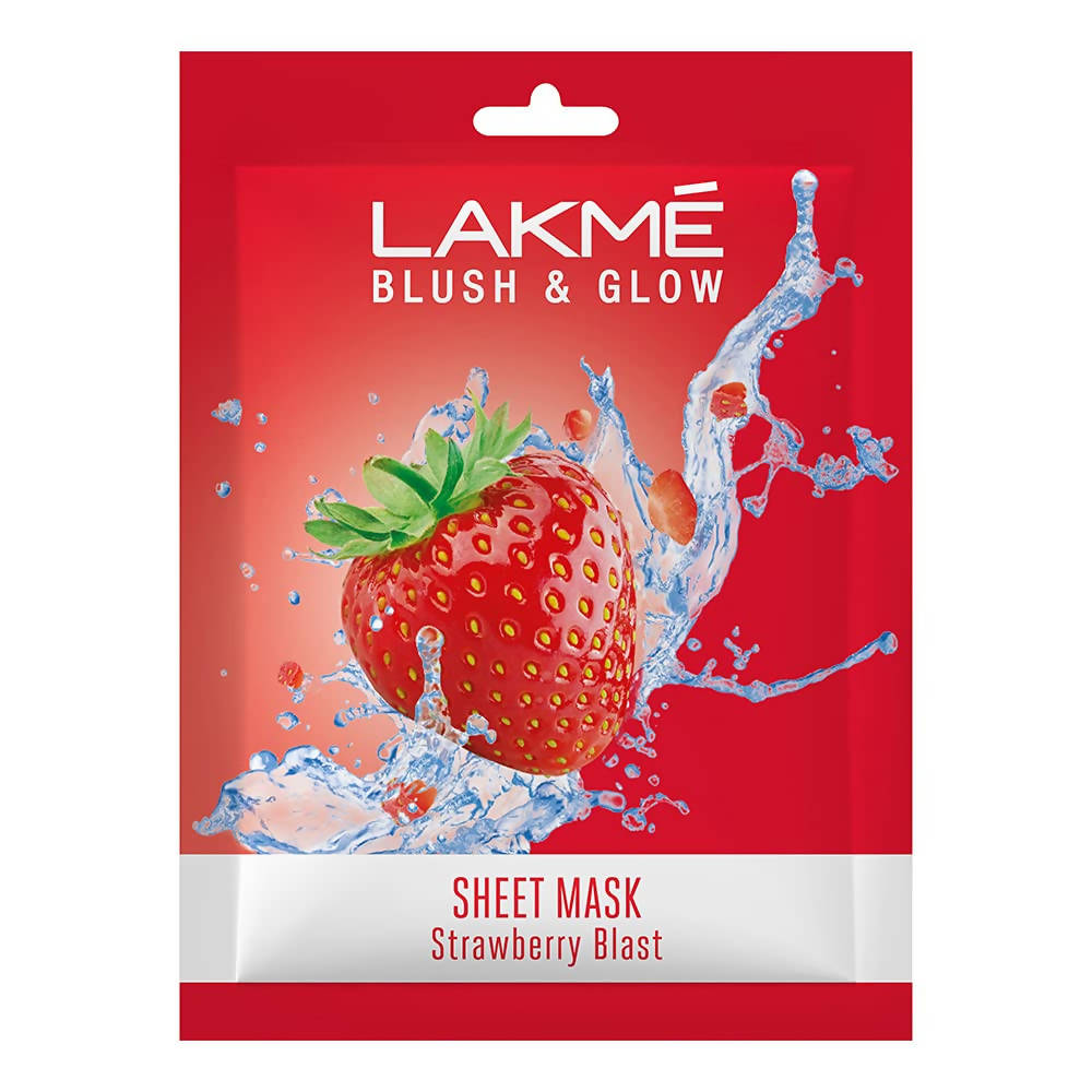 Lakme Blush And Glow Strawberry Sheet Mask | Grocsy