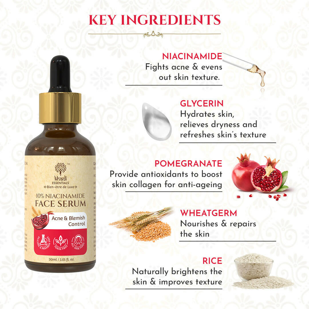 Khadi Essentials 10% Niacinamide Face Serum | Grocsy