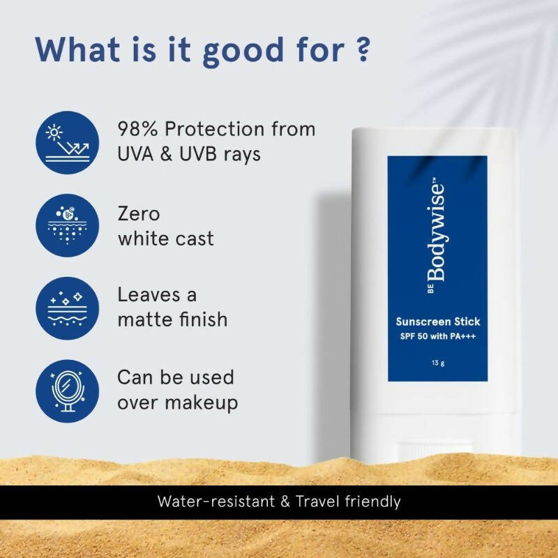 BeBodywise Sunscreen Stick SPF 50 For Face & Body | Grocsy