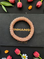 Inhanns Unisex Crystal Bloom – Adjustable Crystal Bead Bracelets - Peach | Grocsy