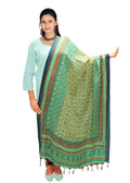 Vamika Multi Green Color Printed Bhagalpuri Silk Dupatta | Grocsy