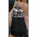 MS Fashion India Latest Fashion Black Hanging Threads In Jhumka Earrings | Grocsy