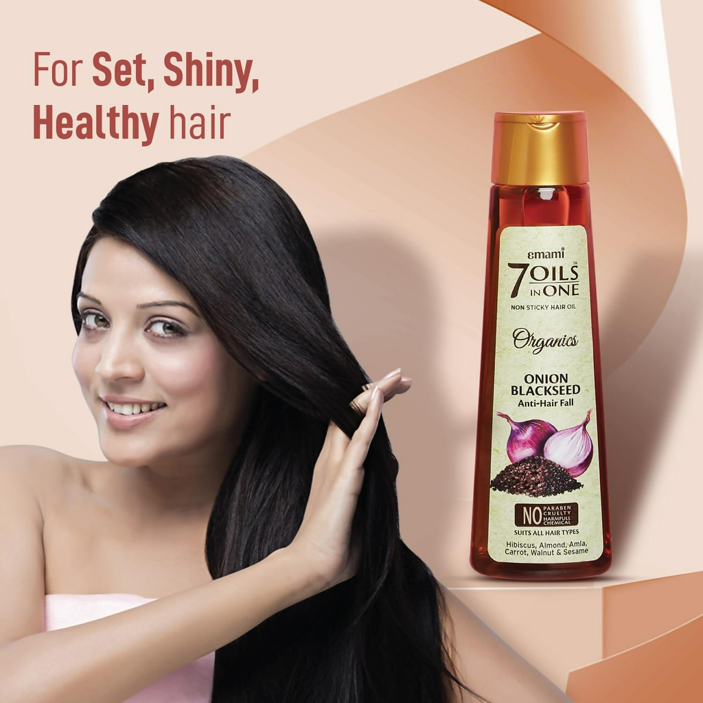 Emami 7 Oils In One Organics Onion Blackseed Hair Oil | Grocsy