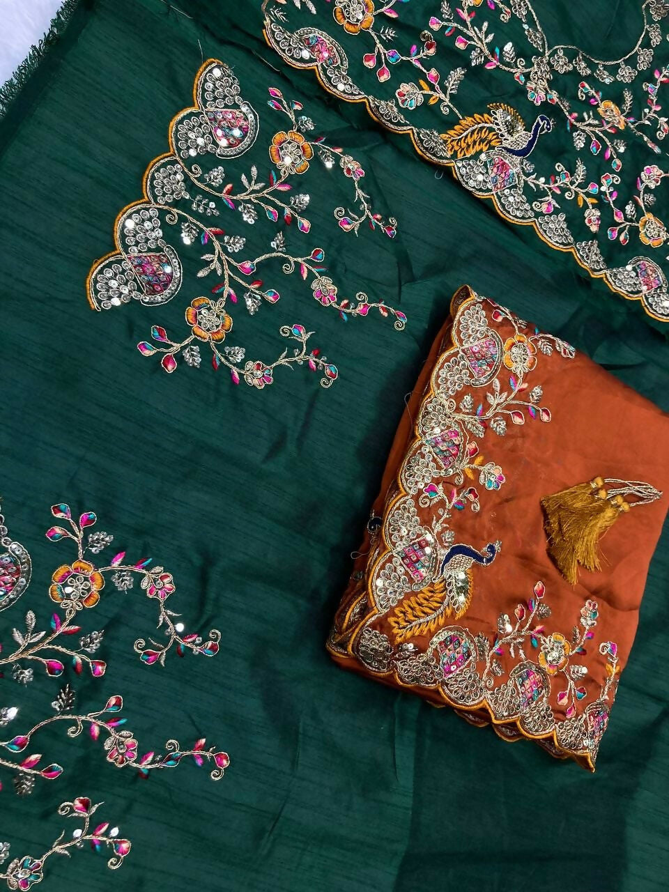 Teeya Creation New Trendy Stylish Party Wear Silk Saree-Orange | Grocsy