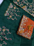 Teeya Creation New Trendy Stylish Party Wear Silk Saree-Orange | Grocsy