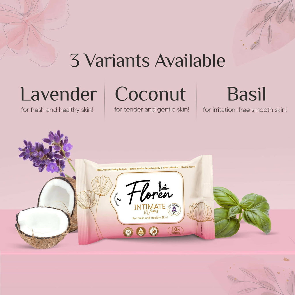 Floren Basil Intimate Wipes | Grocsy