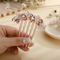 Joban Fashion Rose Gold Metal Flower Hair Comb Hairpin | Grocsy