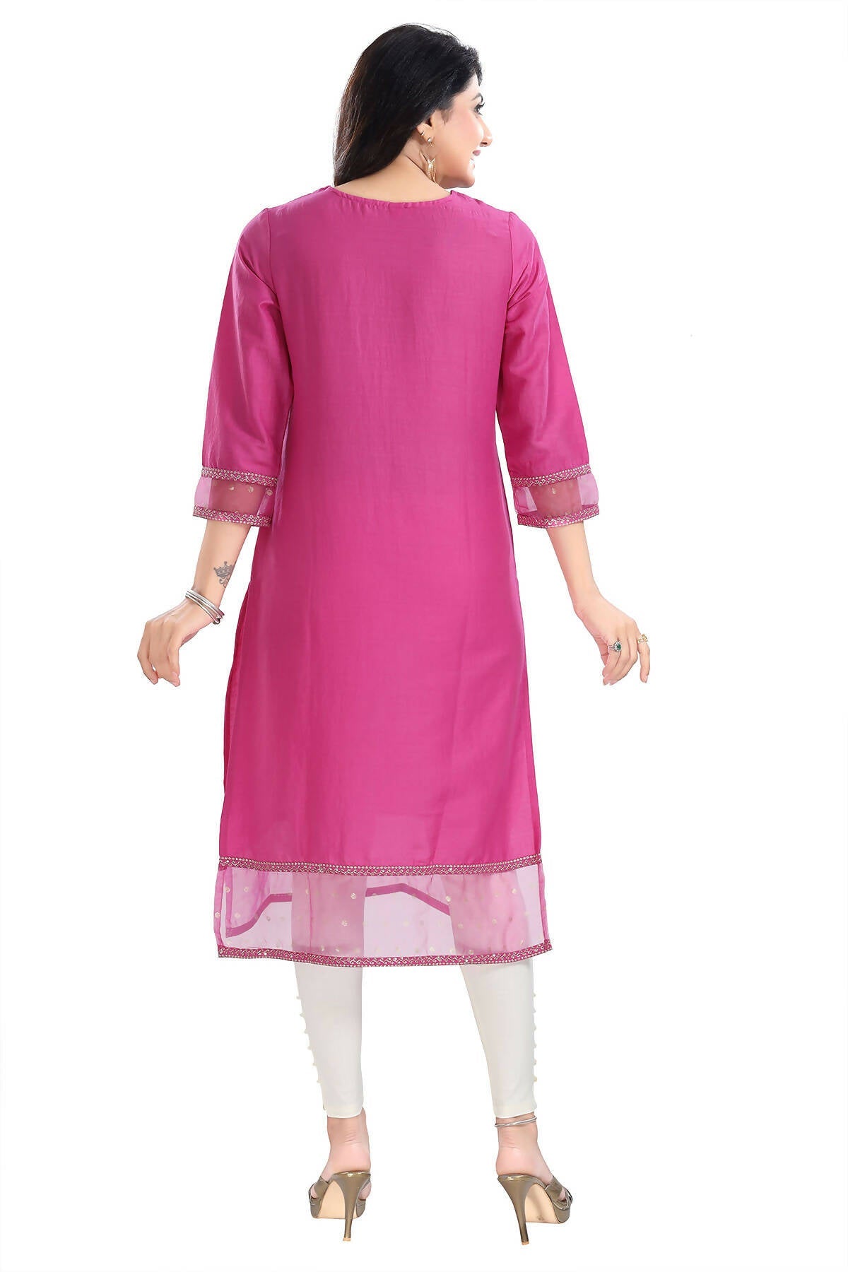 Snehal Creations Wonderful Art Silk Designer Long Kurti Tunic With Zari Embroidery | Grocsy
