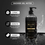 Bella Vita Luxury CEO MAN Shower Gel For Deep Cleansing, Hydrating & Moisturising Skin with Aloe Vera & Charcoal Powder | Grocsy