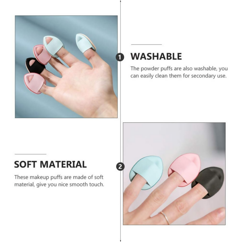 Bronson Professional Finger Puff Sponges with Soft Cushion Mini Makeup Blender | Grocsy