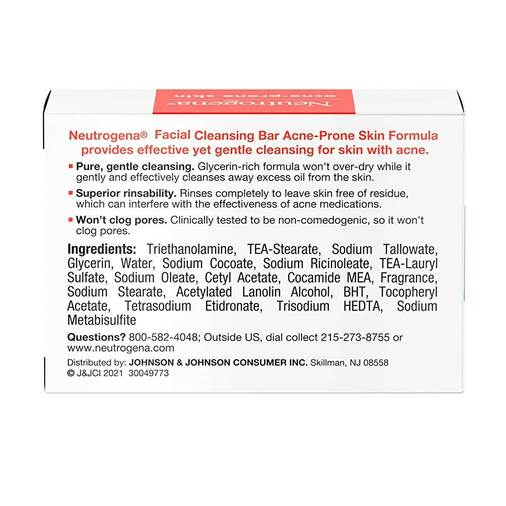 Neutrogena Facial Bar Acne Prone Skin Formula | Grocsy