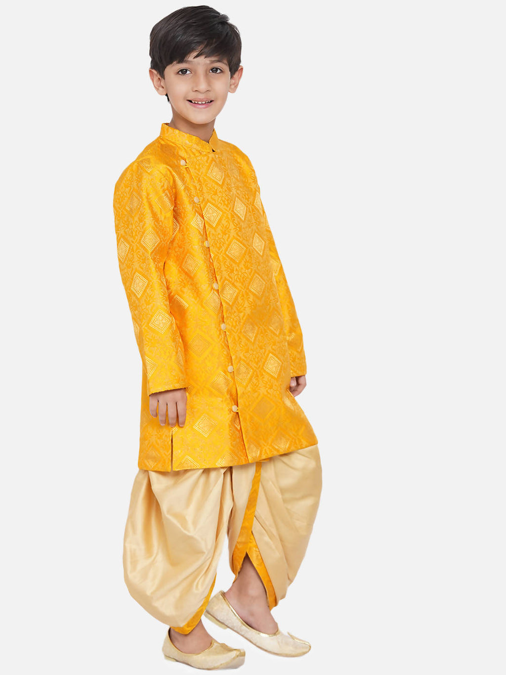 Little Bansi Boys Angrakha Kurta with Dhoti Royal yellow | Grocsy