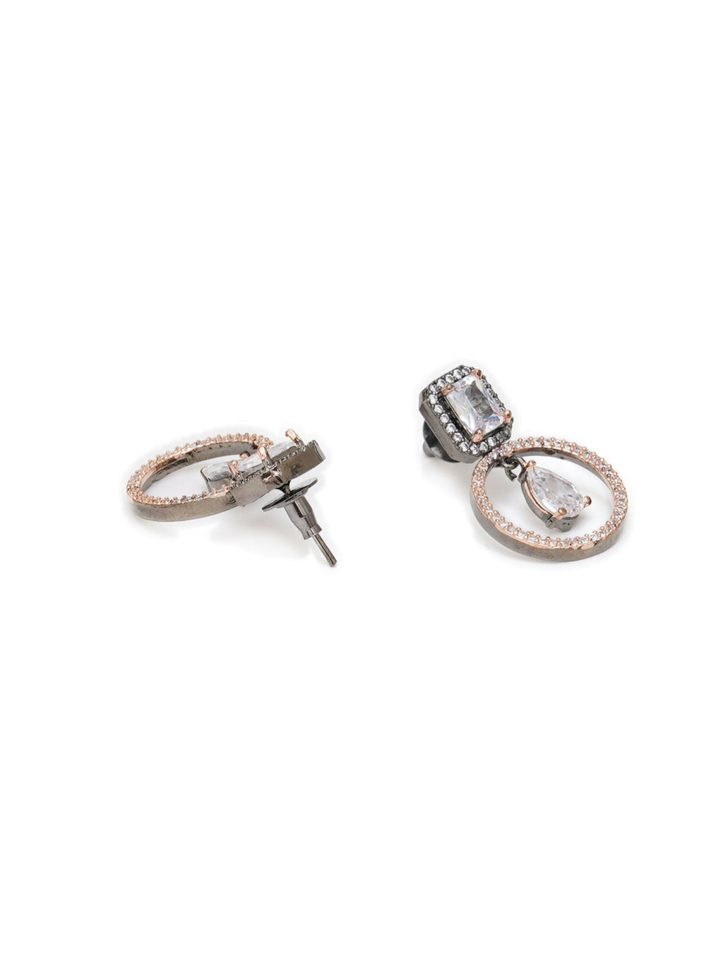 Stone kundan earrings (white) - Ruby Raang | Grocsy
