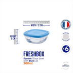 Duralex FreshBox Set of 6 Tempered Glass Container | Grocsy