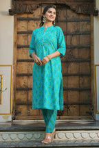 Aramya Straight Soft Cotton Bandhani Print Women's Kurta - Blue | Grocsy