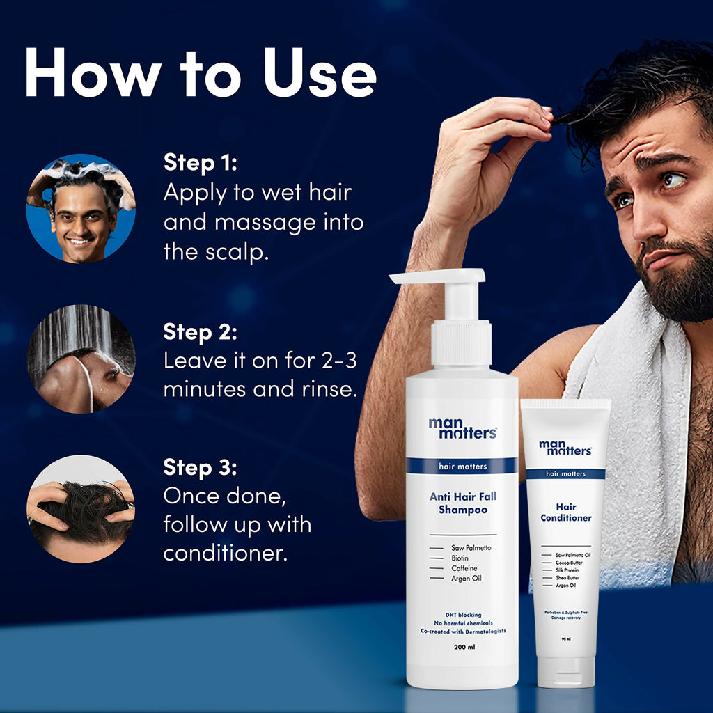 Man Matters Anti Hair Fall Shampoo And Conditioner For Men | Grocsy