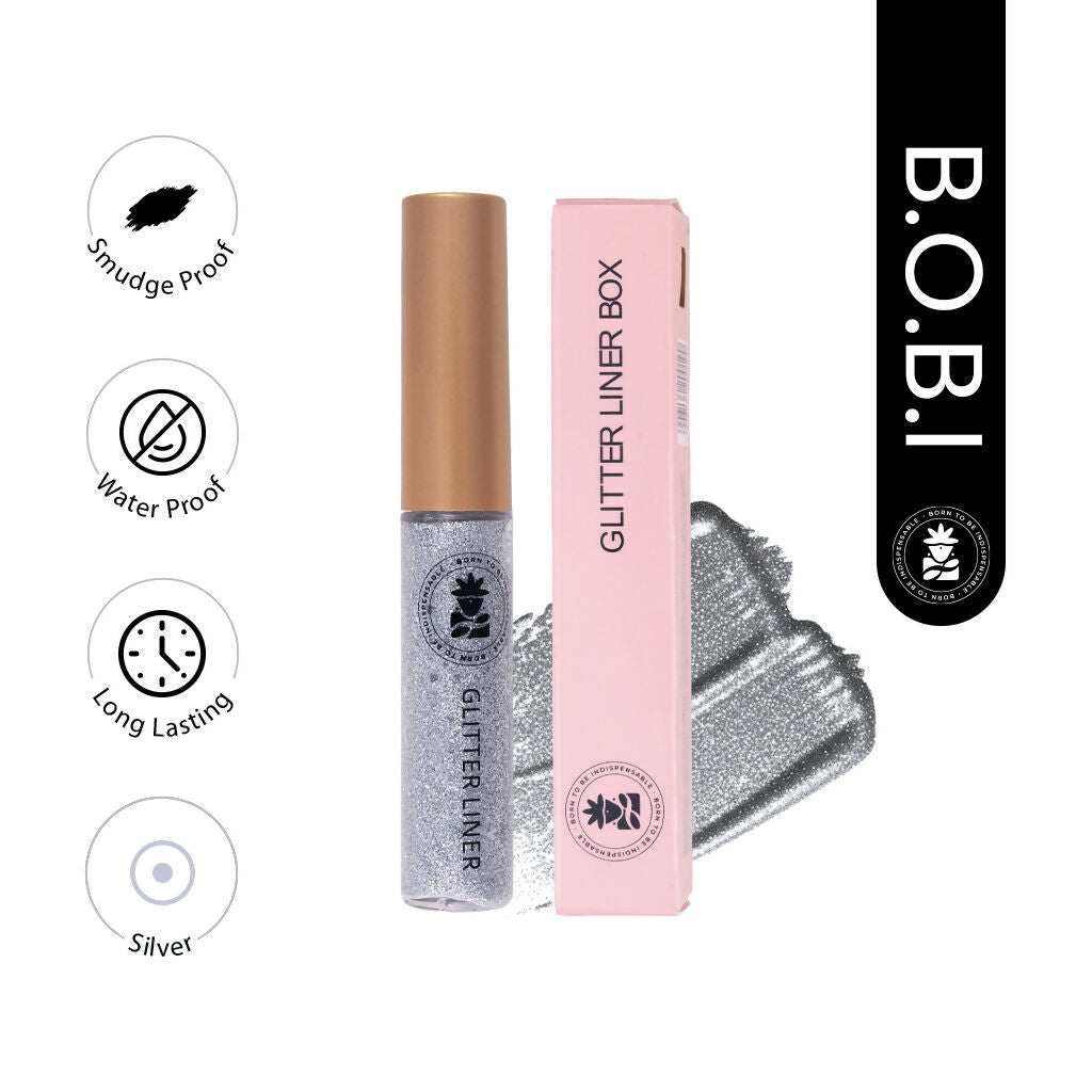 BOBI Glitter Eyeliner Silver Diamond Sparkle Finish | Grocsy
