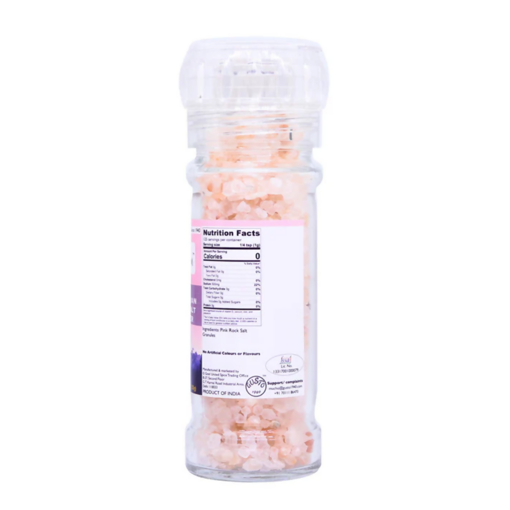 Tassyam Organics Pink Salt Granules Grinder Bottle | Grocsy