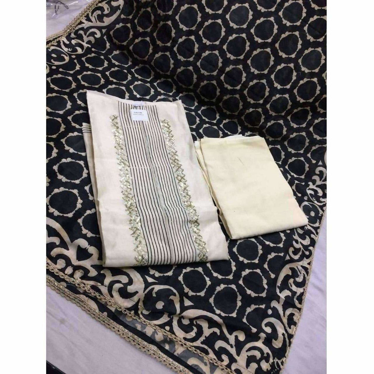 Designer Semi Stitched Dress with Gota Work | Grocsy