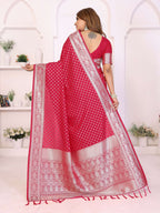 Aastha Fashion Red Georgette Silk Zari Weaving Saree | Grocsy