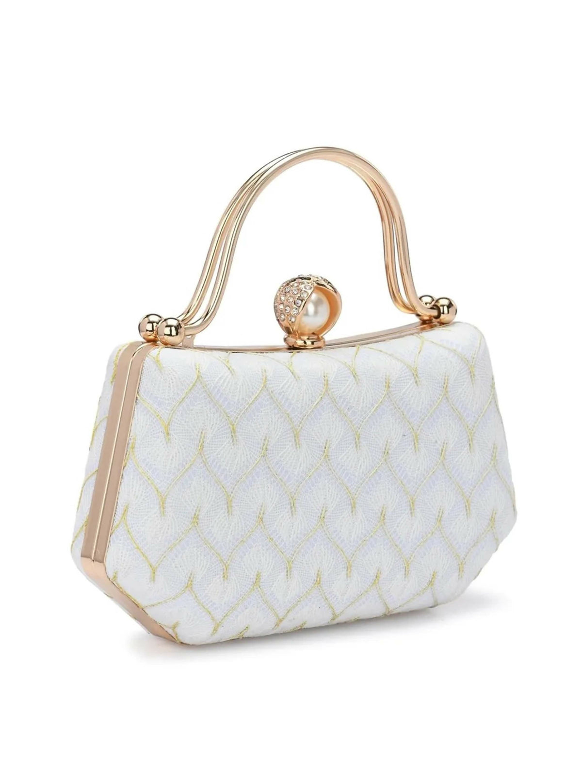 Joban Fashion Bridal Hand Clutch For Women & Young Girls - White | Grocsy