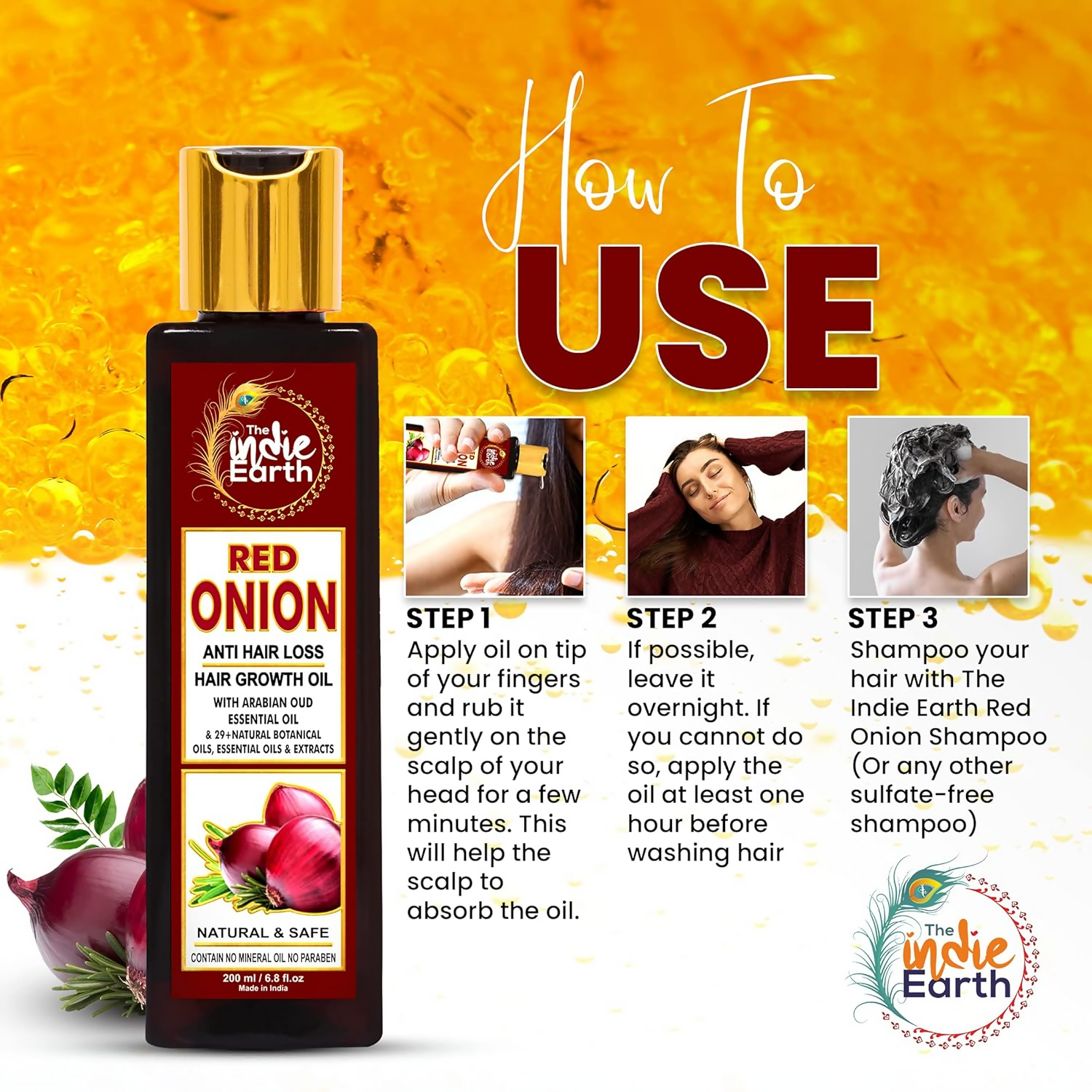 The Indie Earth Red Onion Anti Hair Loss & Hair Growth Combo | Grocsy