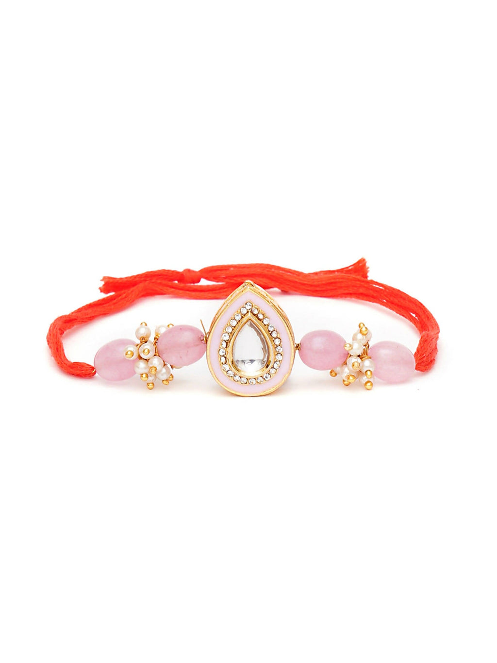 Designer kundan Rakhi - Ruby Raang | Grocsy