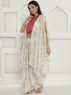 Joban Fashion White & Pink Kaftaan With Skirt | Grocsy