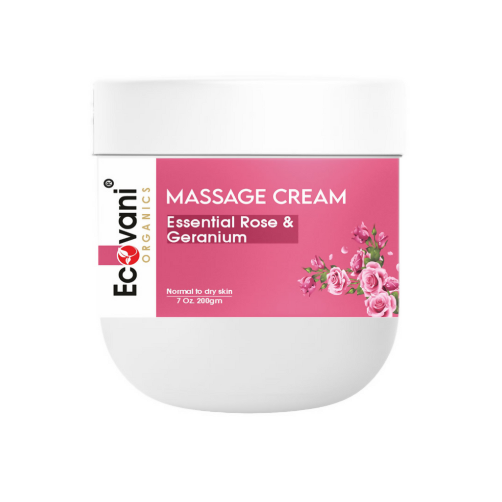 Ecovani Organics Essential Rose & Geranium Massage Cream | Grocsy