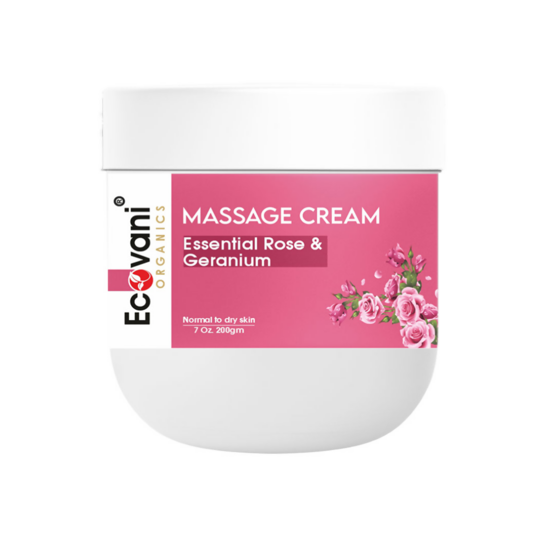 Ecovani Organics Essential Rose & Geranium Massage Cream | Grocsy