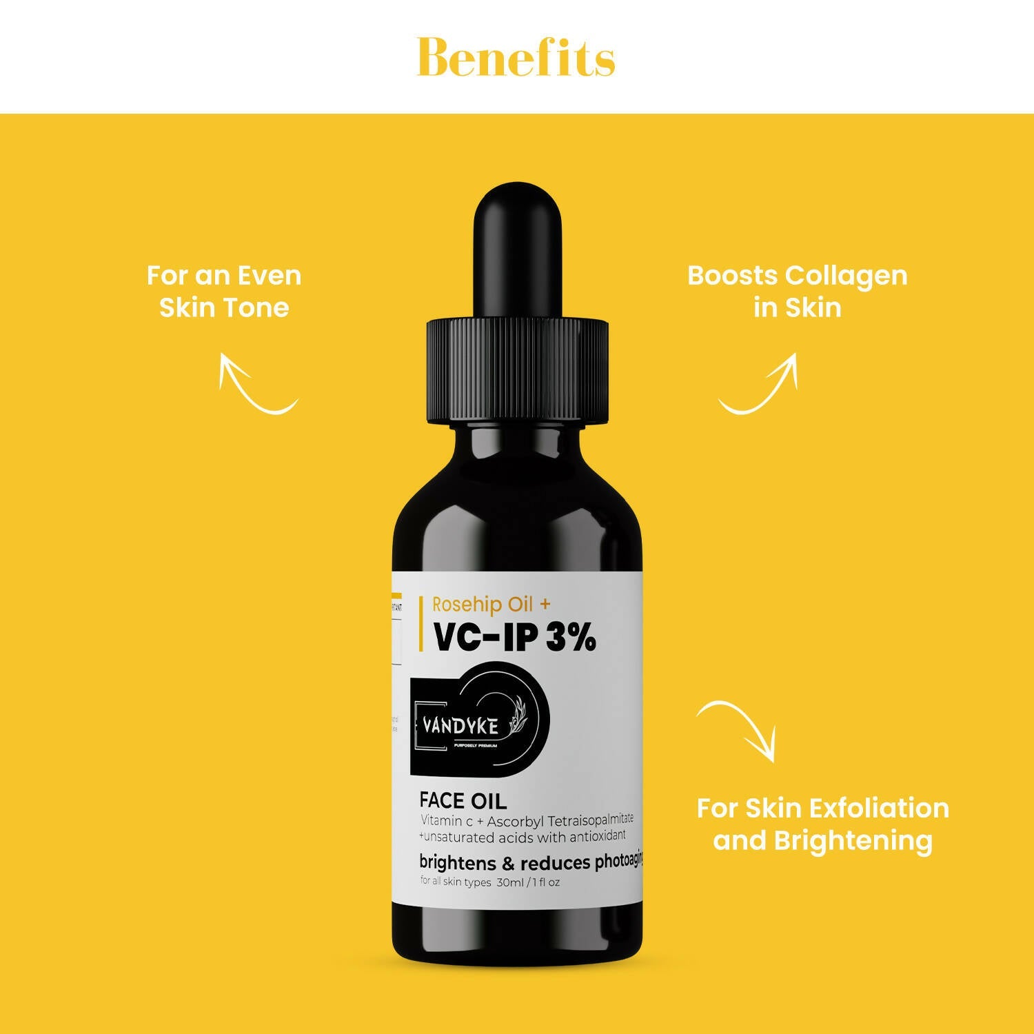 Vandyke Rosehip Oil + VC-IP 3% Face Oil | Grocsy