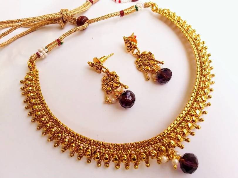 Beautiful metallic Necklace set | Grocsy