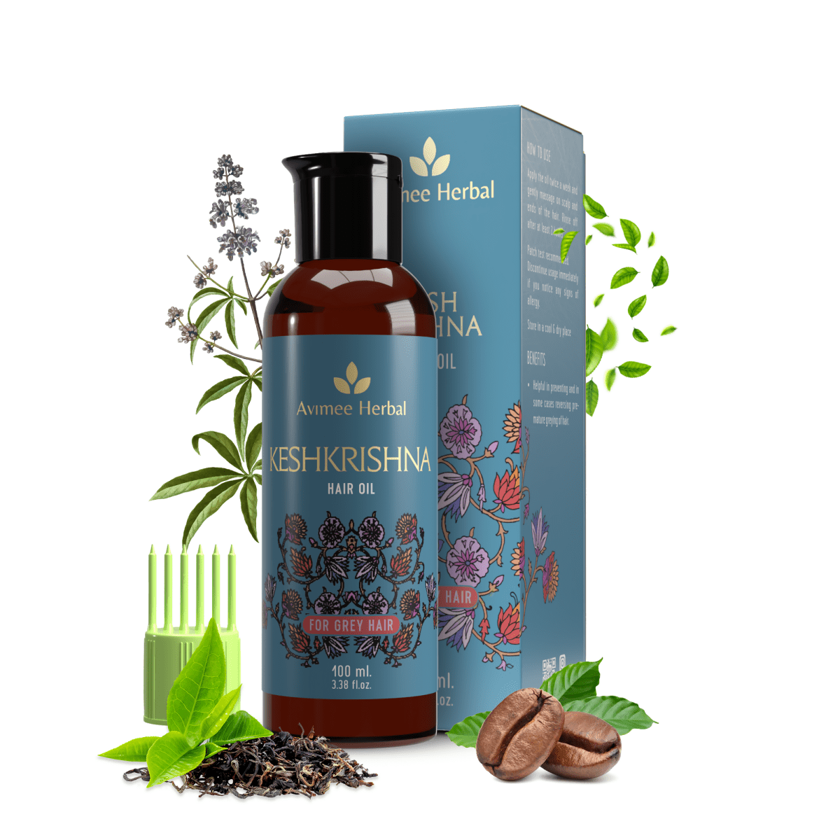 Avimee Herbal Anti Grey Kit - Hair Oil And Scalp Spray - Fights Grey Hair | Grocsy
