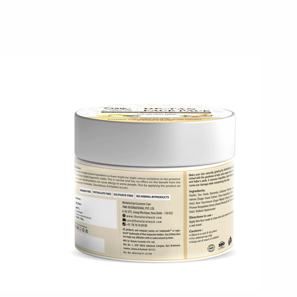 The Natural Wash De-Tan Face Pack for Glowing Skin | Grocsy