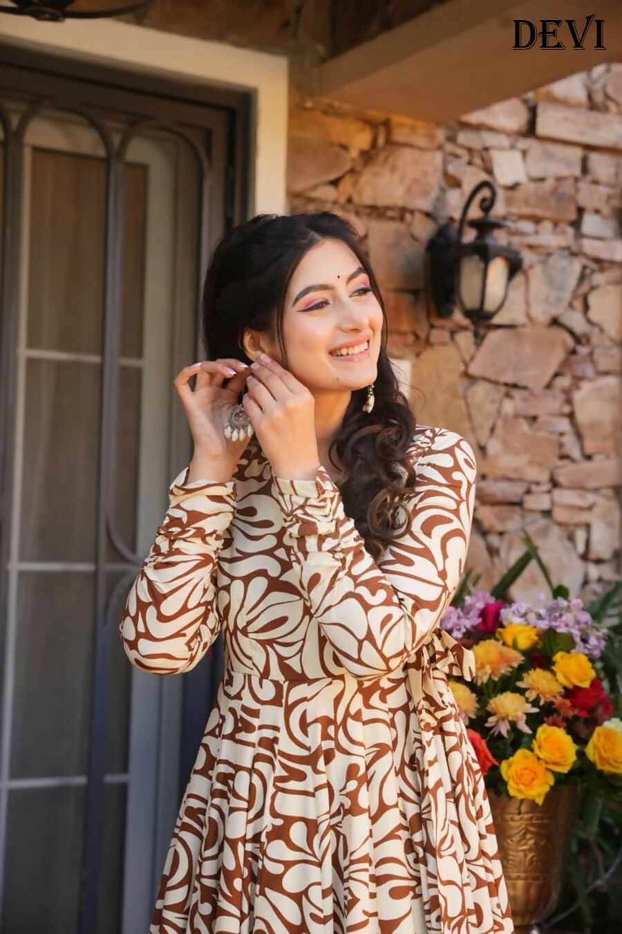 Aayaa Designer Printed Full Flared Suit | Grocsy