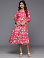 Ahalyaa Women's Traditional wear Dress - Pink | Grocsy