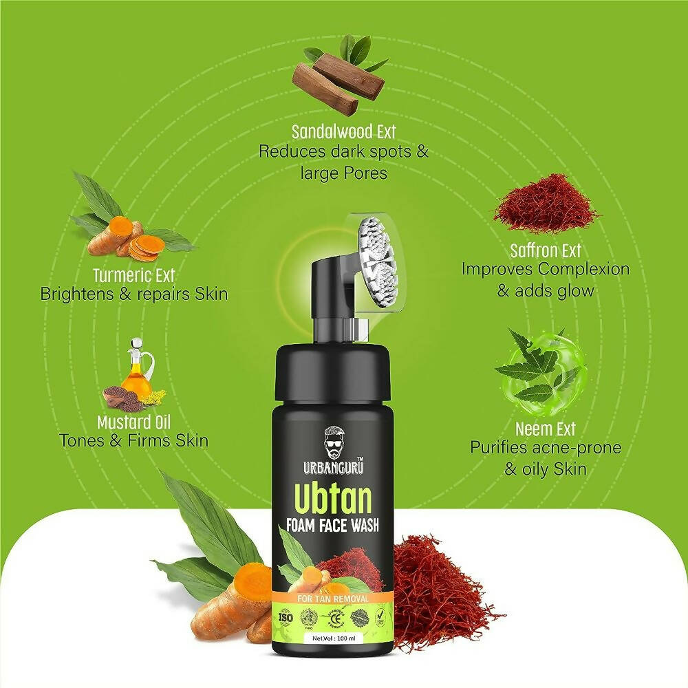 Urbanguru Men's Ubtan Foaming Face Wash | Grocsy